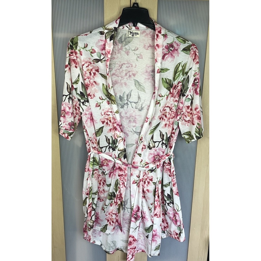 Show Me Your Mumu‎ Brie Floral Robe Pink White O/S Beach Boho Comfy Top Coverall